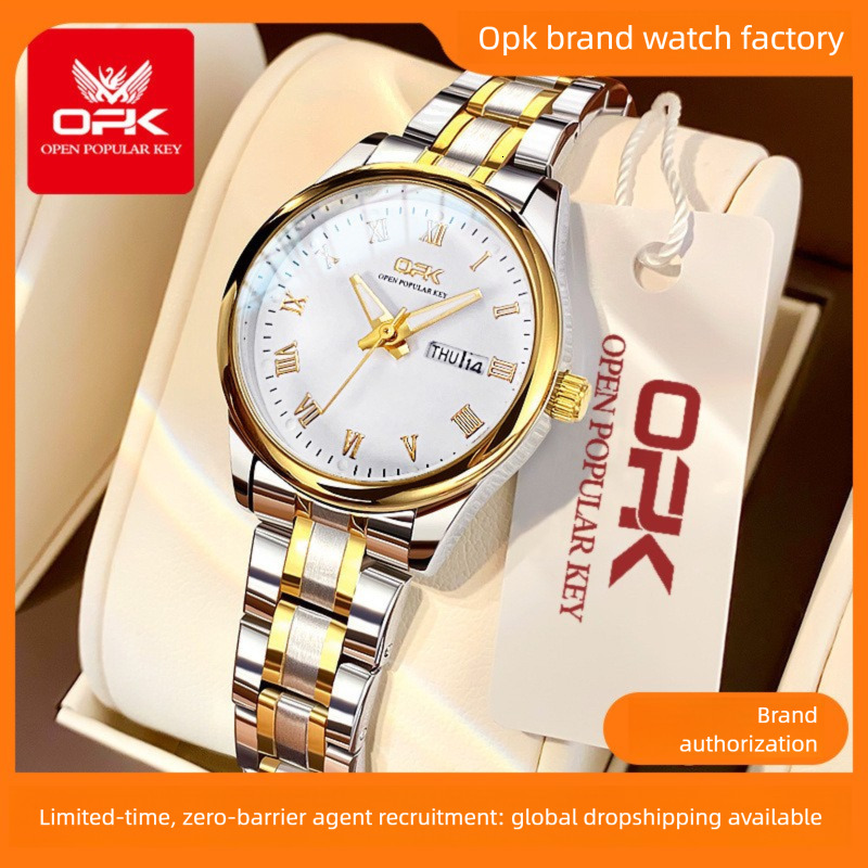OPK Designer Women's Watch Waterproof Casual Outdoor Sports Wristwatch Free Shipping Wholesale Double Calendar Quartz Women's Watch
