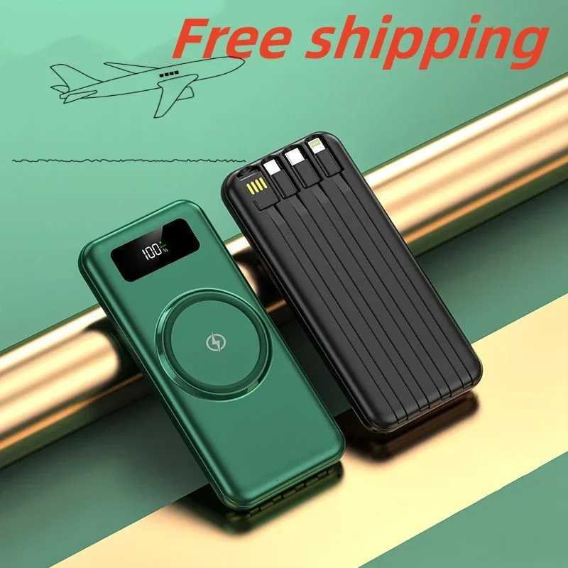 Wireless Power Bank with Large Capacity of 20000 MAh Fast Charging Android Universal Built-in Cable Mobile Power ply H251213