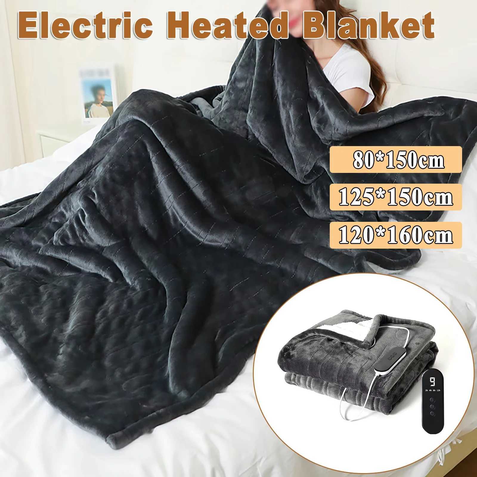 Flannel Electric Heated Blanket Bed Warmer Soft Nap Throw with 9 Heating Levels 12 Hours auto-Off 5S Fast Heat Up Washable Y251212