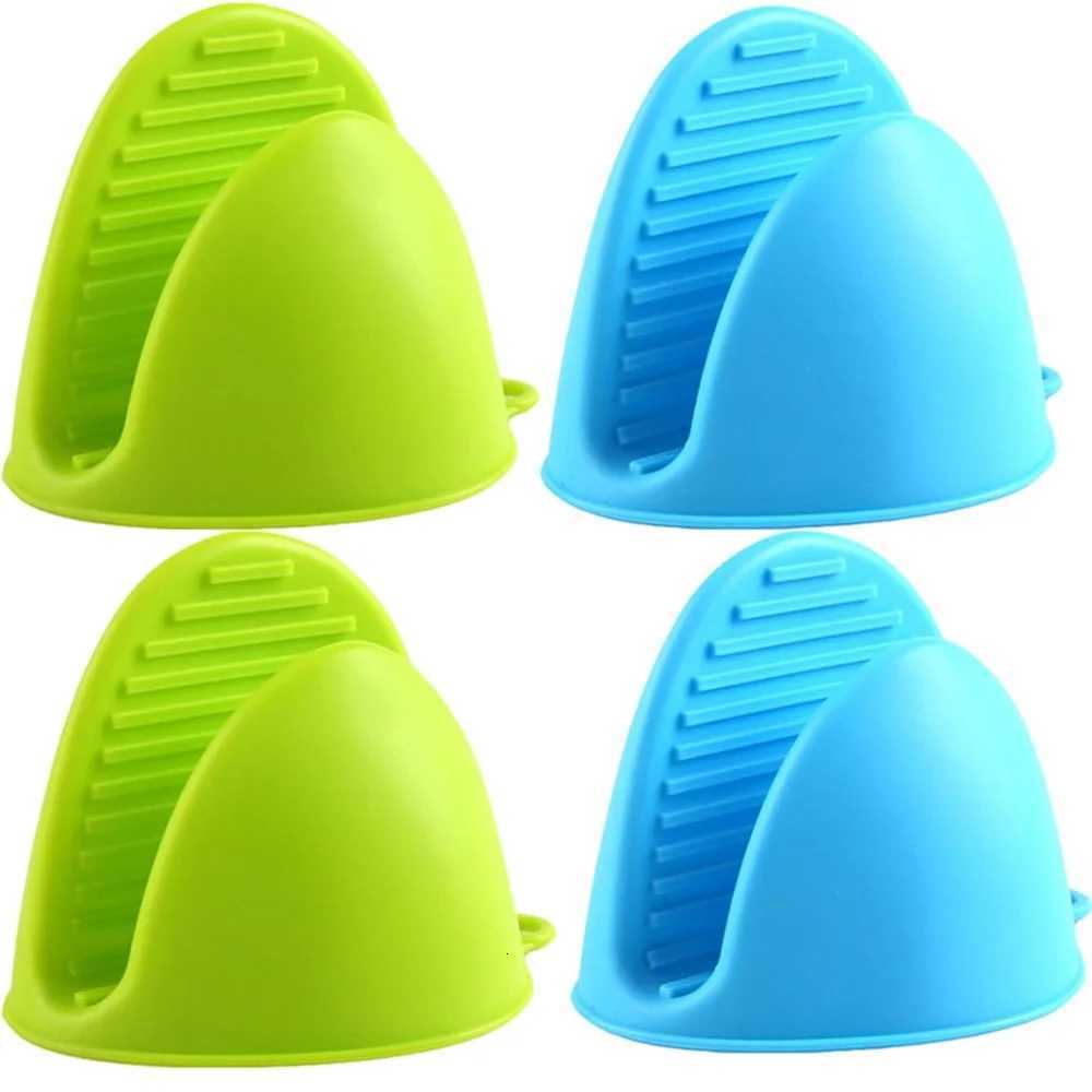 4pcs Oven Glove Thicken Silicone Pot Holder Mini Oven Mitts Heat Resistant Pinch Covers for Baking Kitchen Cooking BBQ Grilling H251212