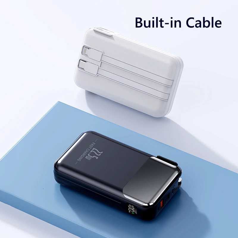Power Bank 20000mAh Built Cables Plug Wall Charger 225W Fast Charging Powerbank for iPhone 16 X External Battery H251213