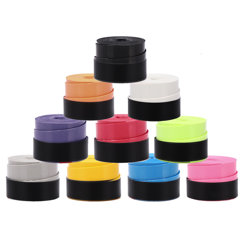 Badminton Racket Elastic Perforated Flat Hand Grip Tennis Racket Fishing Rod Table Tennis Racket PU Leather Dragon Bone Sweat-Absorbing Band