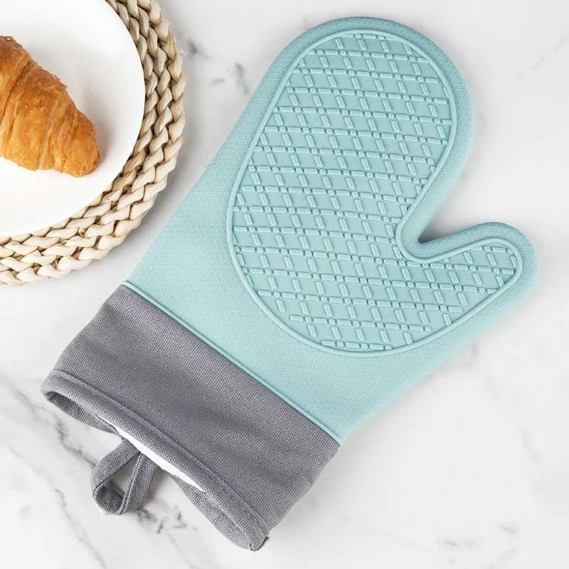 Cute Silicone Kitchen Single Oven Glove Mitts Insation Heat Resistant Microwave Glove Baking Tools H251212