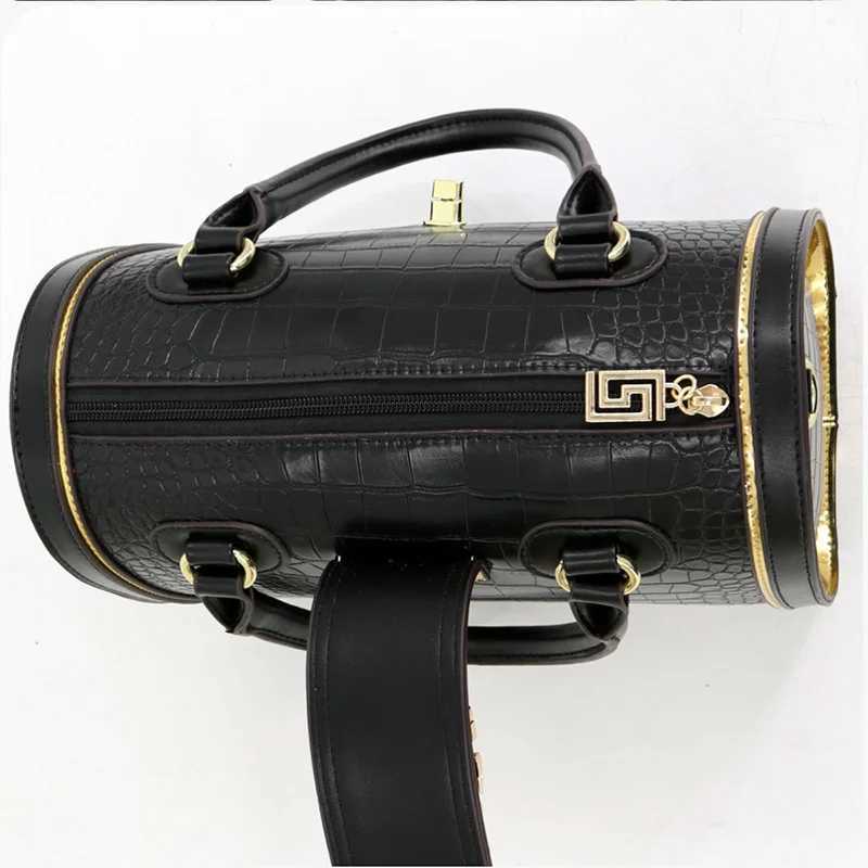 Classic Retro Women's Shoulder Bag Boston Handbag Crocodile Embossed Crossbody Letter Decoration High Quality Top Handle Bag