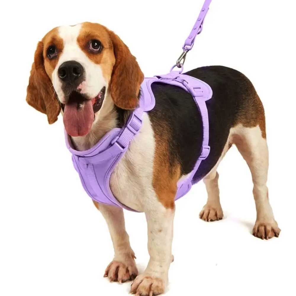 Fashion Candy Color Dog Harness Vest Reflective Adjustable Dog Chest Strap Anti breakaway PVC Puppy Clothes Pet Outdoor Walking M251213