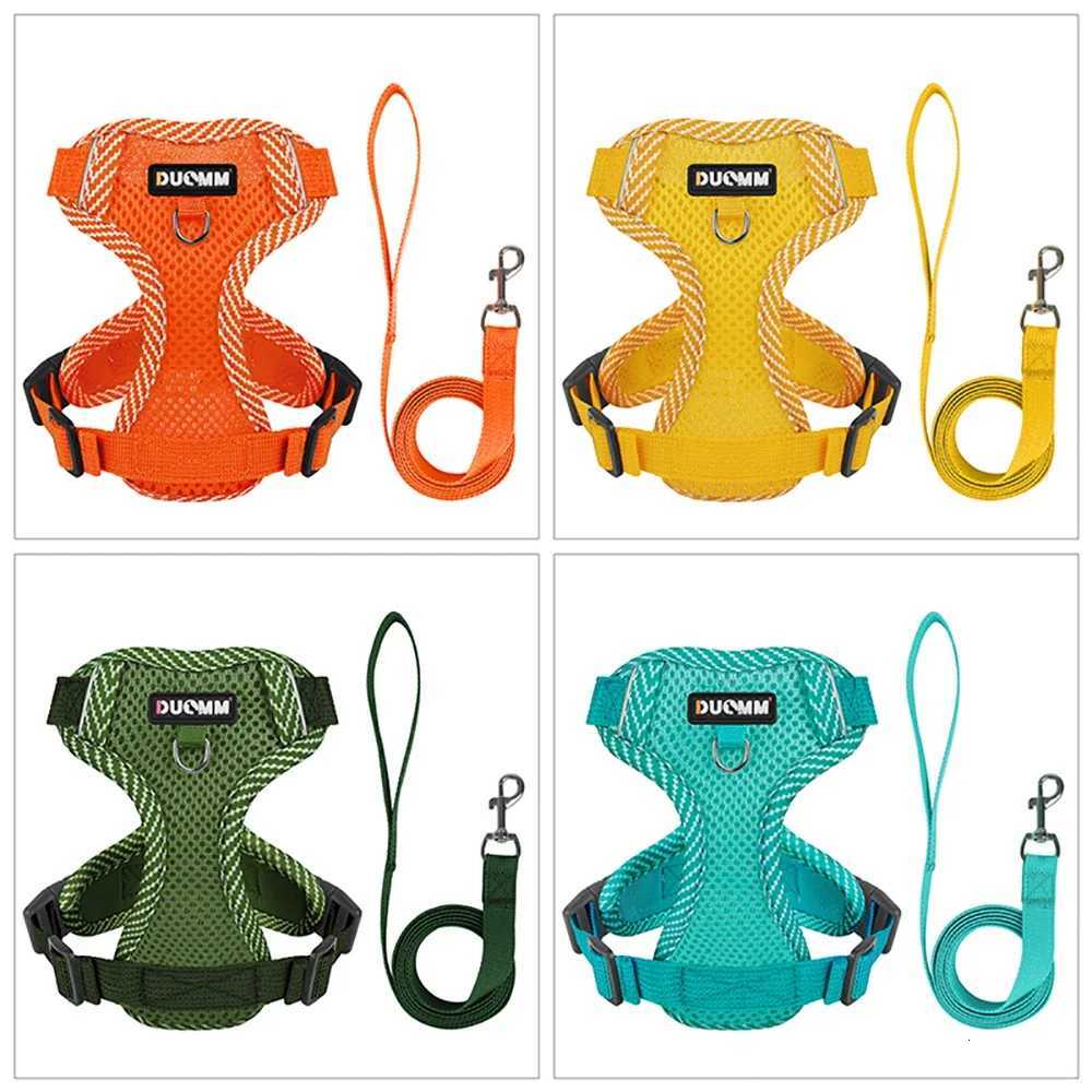 Pet Harness Leash Set Breathable Puppy Cats Vest Chest Strap for Small Dog Walking Supplies French Bulldog Chihuahua Accessories M251213