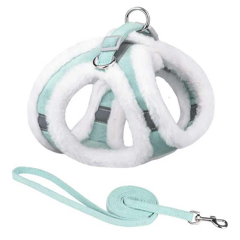 Winter Warm Fur Pet Dog Harness Leash Set Adjustable Reflective Chihuahua Puppy Cat Harness Vest For Small Dogs Yorkie M251213