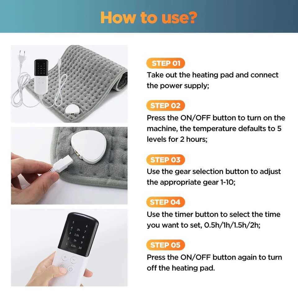 3060cm Electric Heating Pad Multifunctional Heating Blanket Cushion 9/10 Levels Temperature Mat Body Back Warmer Winter Gift Y251212