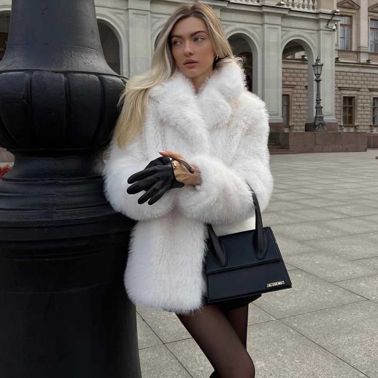 Fashion Solid Color High-End Eco-Friendly Fur 2025 Winter New Hot Girl Temperament Short Coat Trend T251213