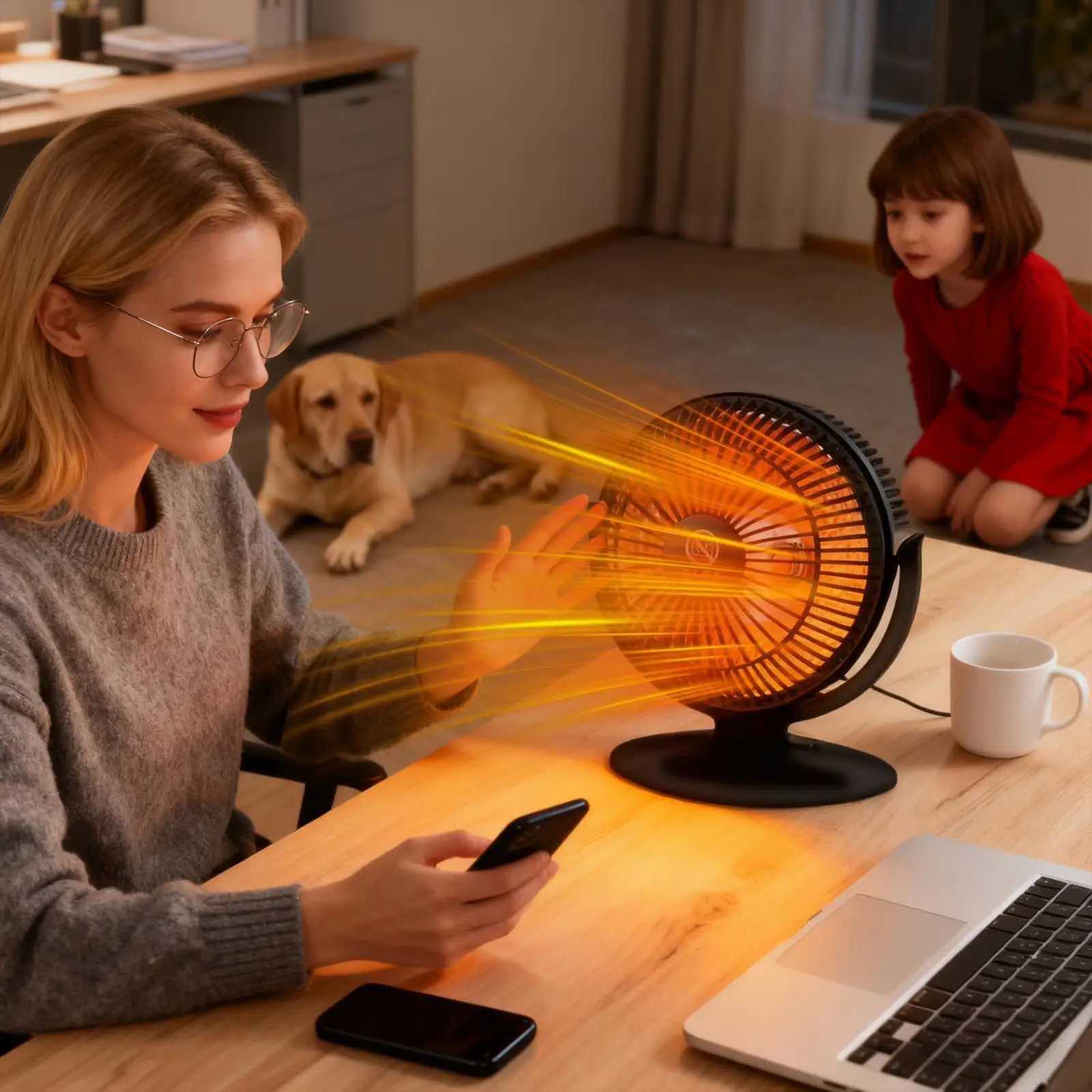 6 Inch Mini Desk Heater 200W Portable Personal Heater Energy Saving Safe Heating Overheat Protection For Office Home Bedroom Y251213