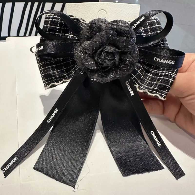 Korean Fabric Bow Hairpin Camellia Flower Spring Clip Hair Clips Elegant Temperament Ponytail Headwear Girls Hair Accessories Y251213
