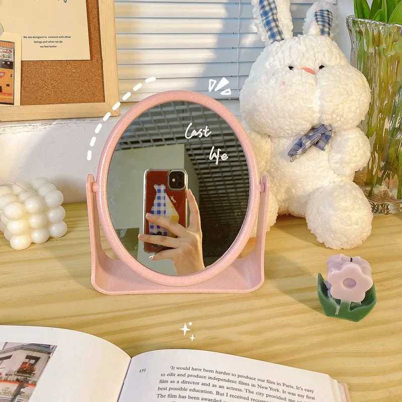 Round Square Mirror Double Sided 360 Degree Rotating Colorful Makeup Mirror Desktop Stand Table Mirror Dresser Vanity MirrorT251213
