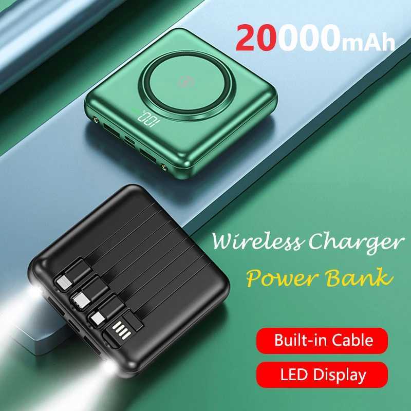 20000mAh mini Wireless Power Bank Built in Cable Portable Charger Powerbank for IPhone 16 15 S24 S23 H251213