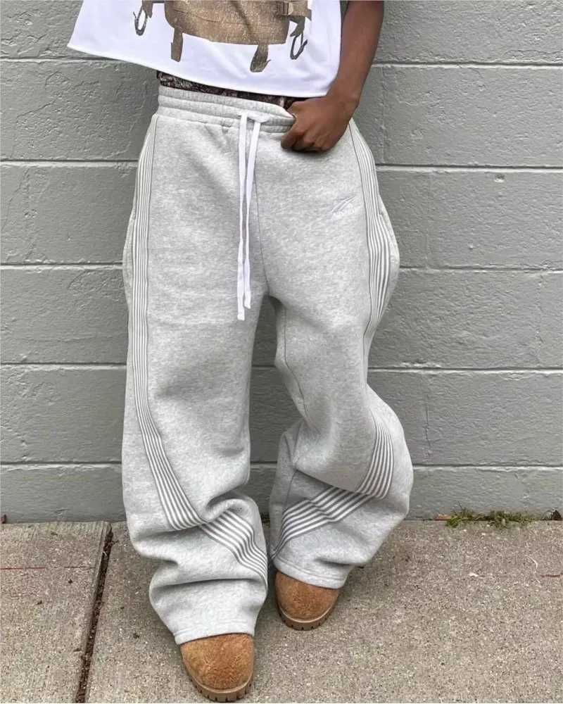 Y2k Embroidered Black Gray Casual Pants Camo Functional Tactical Functional Men Women Premium Jogging Baggy Drawstring Sweatpant X251213 - view 6