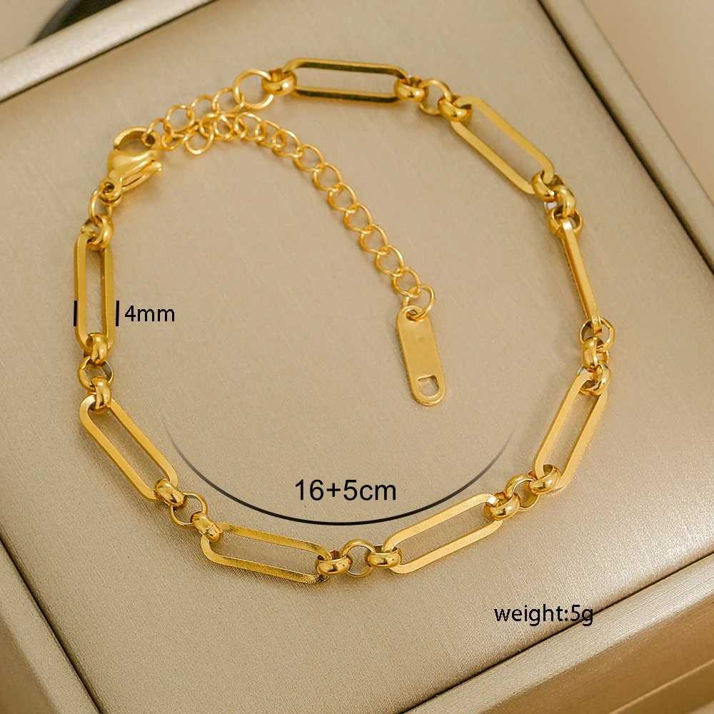 Minimalist Stainless Steel 18K Gold Plated Link Chain for Women M251213
