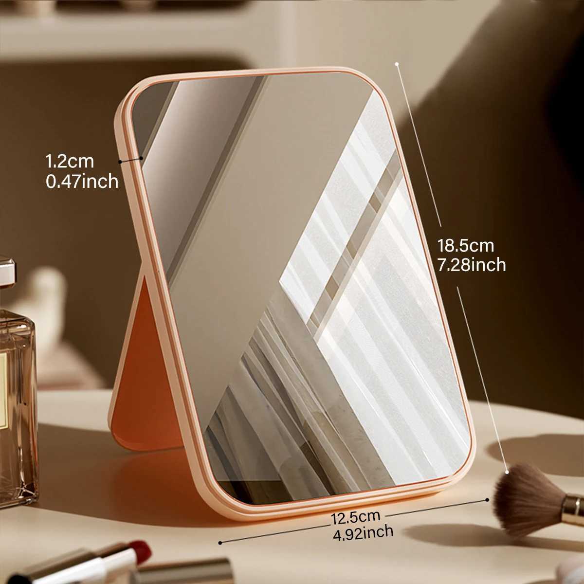 1 portable pink/white makeup mirror foldable travel makeup mirror home I am a dressing table dormitory beauty mirrorT251213