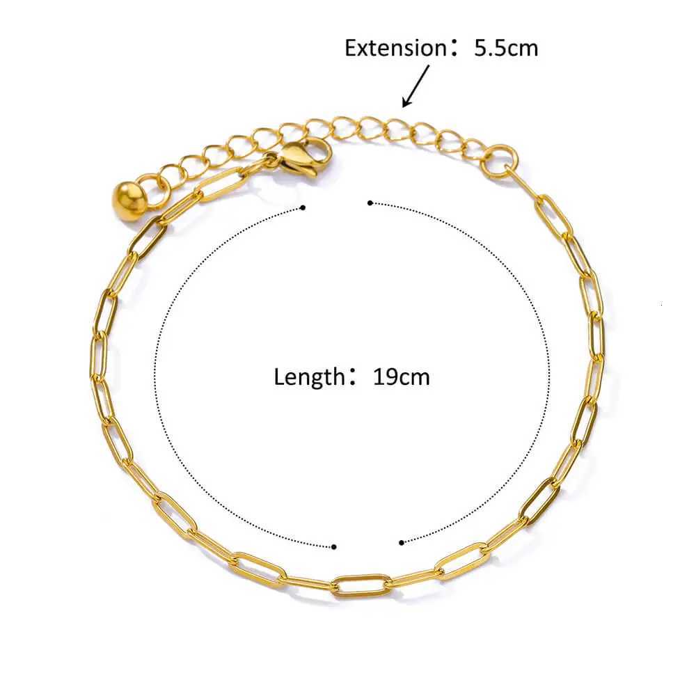 Stainless Steel Chain Anklets for Women Gold Color Ankle Waterproof Anklet Summer Beach Boho Jewelry Accessories Gift M251213