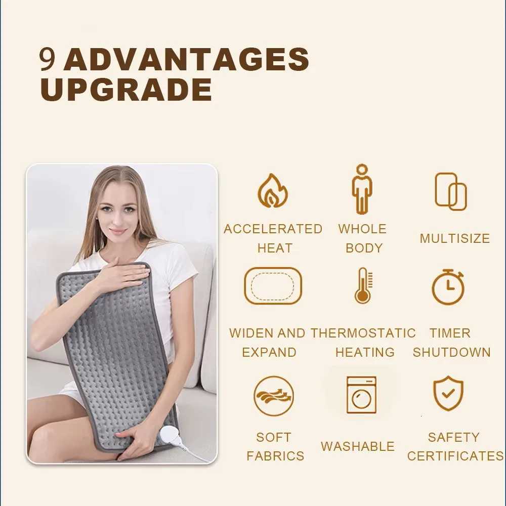 40X76cm Heating Pad 9 Levels Constant Temperature 4 Modes Timing Hot Blanket Keep Legs Abdomen Hands Body Warming Thermal Mat Y251212