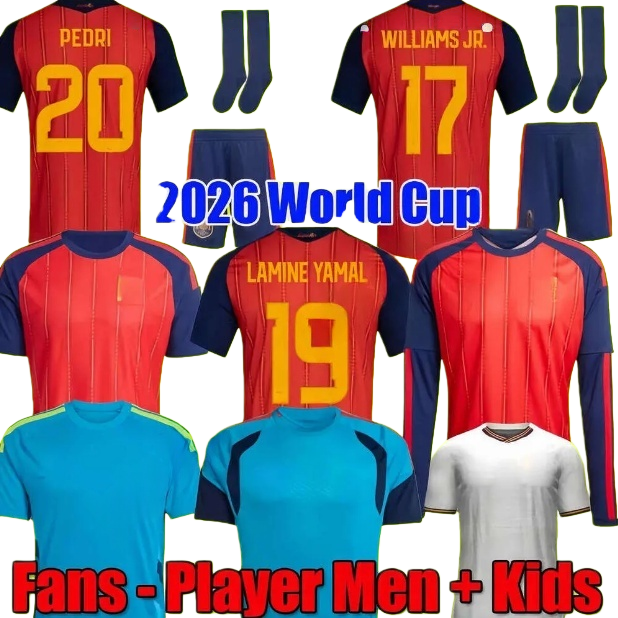 16-4XL 26 27 Camiseta EspanaSs LAMINE YAMAL soccer jerseys 2026 2027 Home Away Espagne Player Fans Football Shirt Men kids kit SpAiNs Hommes RODRIGO WILLIAMS JR