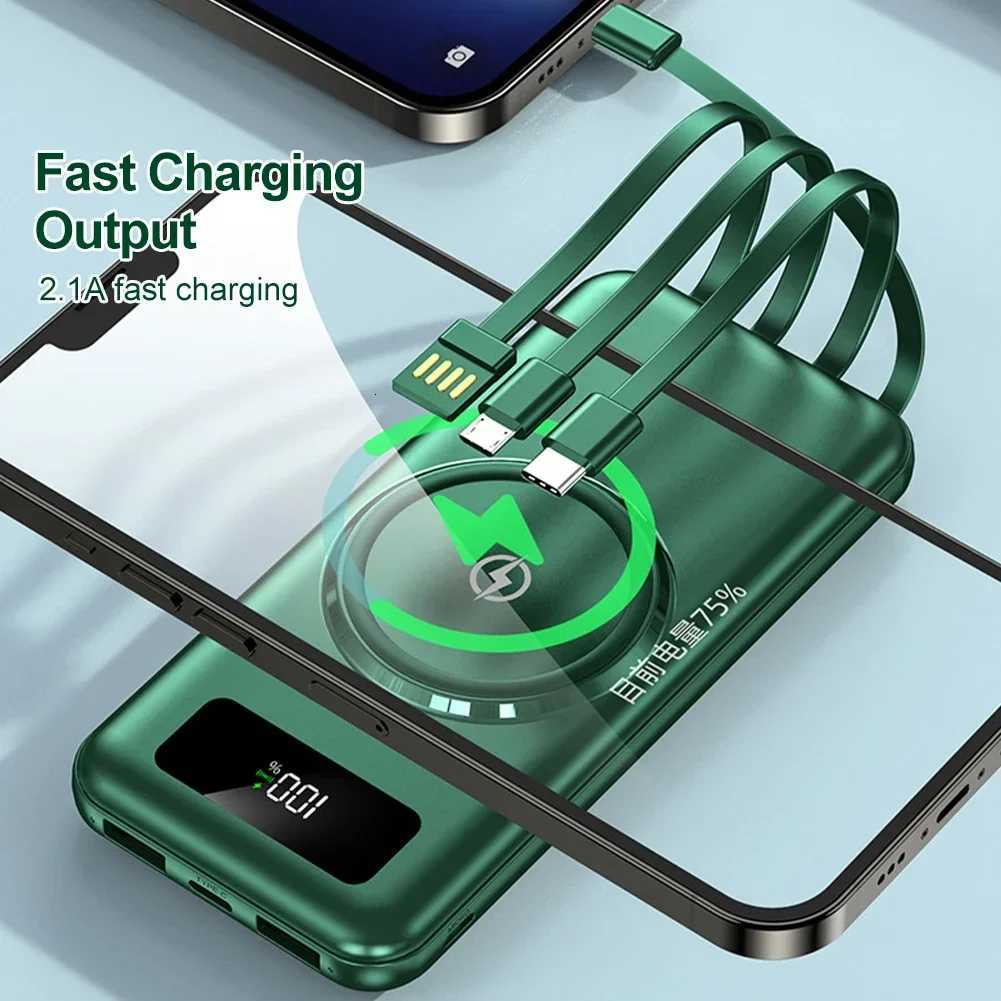 The New Explosive Shared Cable Mobile Charging Treasure 30000mAh Fast Charging External Battery Portable Digital Display H251213