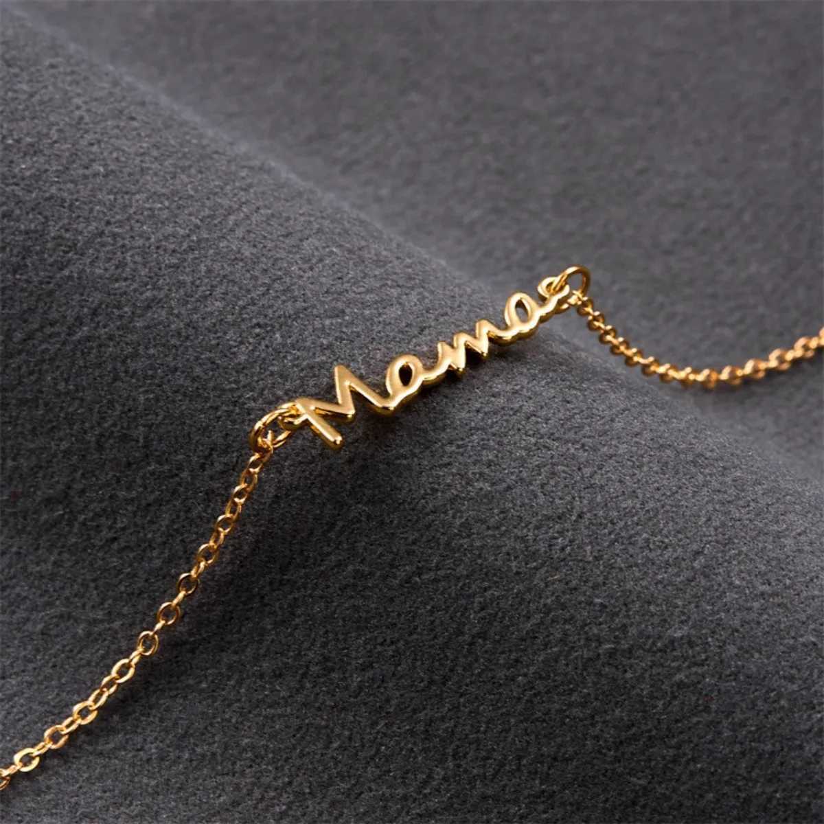 Mama Charm Women Double Layer Beads Chain s Fashion Jewelry Mother Day Gift Skyrim Letter Copper Chain Jewelry M251213