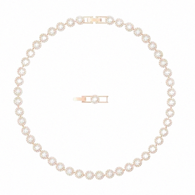 swarovskilys Necklace New Classic Tennis Necklace Designer For Women Making Of Stainless Steel Plate Gold Necklace Jewelry Woman Inlaid Crystal Diamon 69HX#