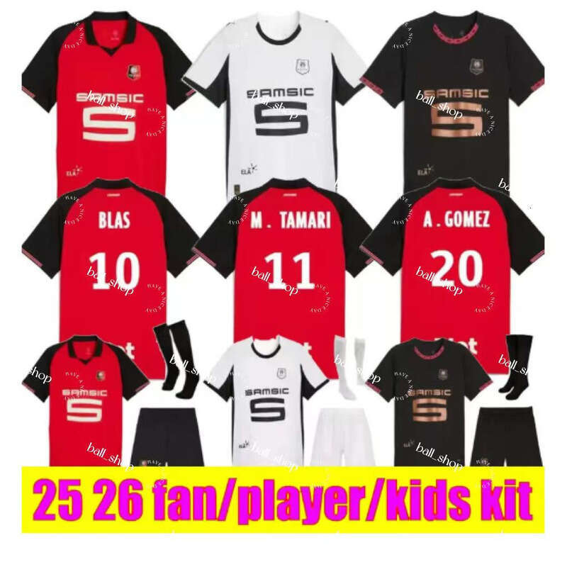 25 26 Stade Rennais soccer jerseys KALIMUENDO BLAS EMBOLO FOFANA Rennes LEPAUL BOURIGEAUD maillots de foot 2025 2026 MATUSIWA Football shirt men kids kit