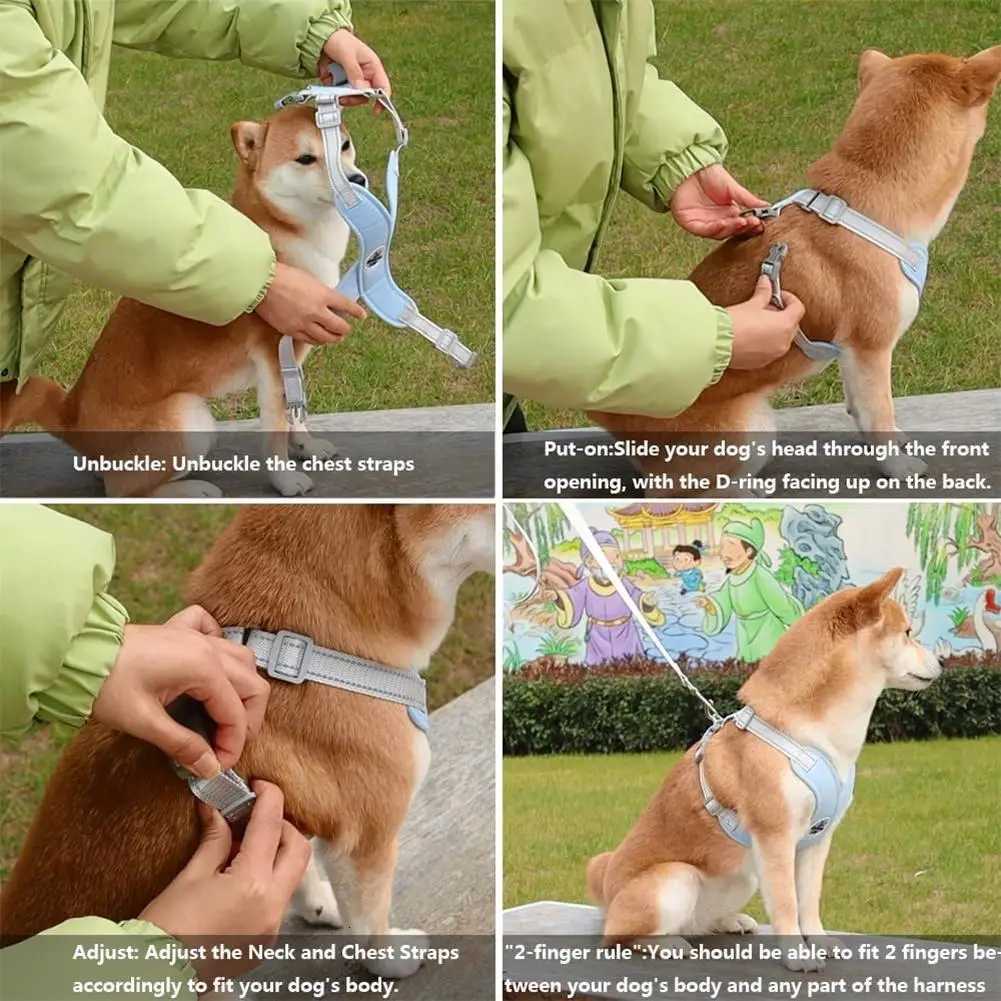 X Shaped Dog Harness Vest Set for Small Meidum Dogs Harness Leash Reflective Puppy Cat Chest Strap Outdoor Walking Chest Strap M251213