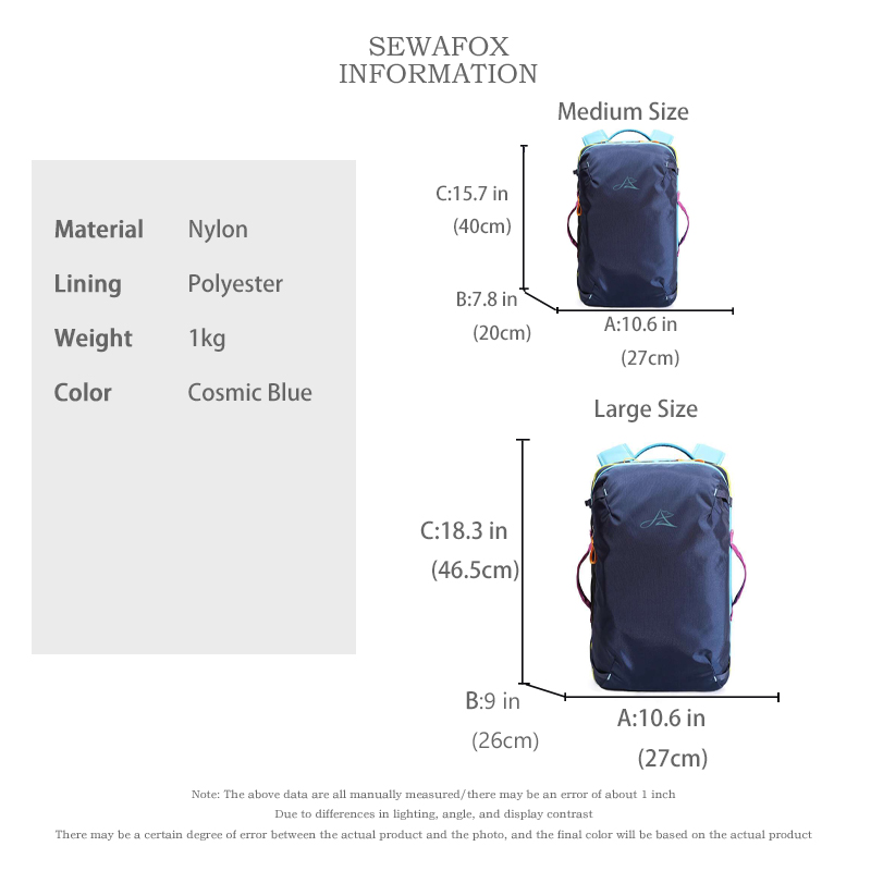 Sewafox Unisex Casual Backpack Short Distance Travel Hiking Backpack Outdoor Lightweight Sports Backpack