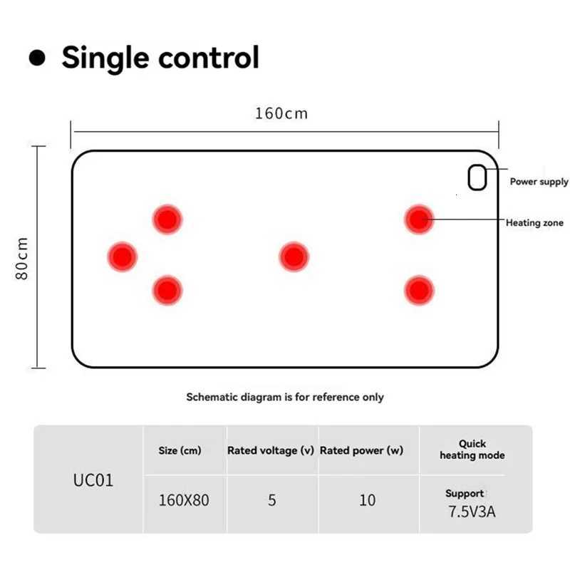 Electric Heating Blanket USB Heater Blanket Plush Winter Warm-Up Adjustable Temperature Timing Heating Pad 80X160 Cm-ABHG Y251212