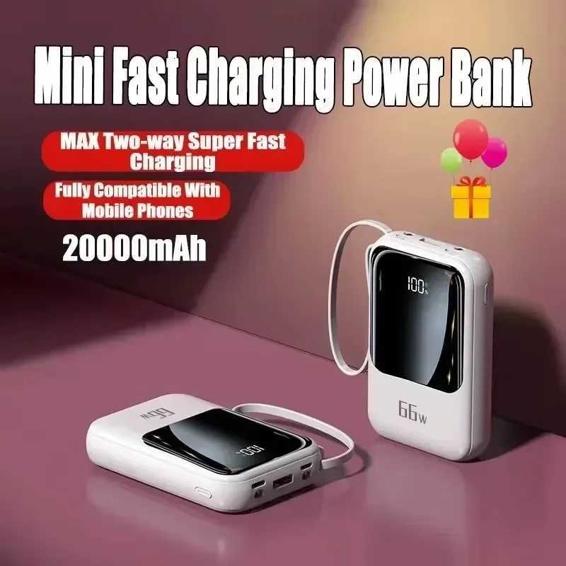 Mini Power Bank 20000mAh 66W er Fast Charging PD 20W Flash Charging Powerbank Spare External Battery for IPhone Phone H251213