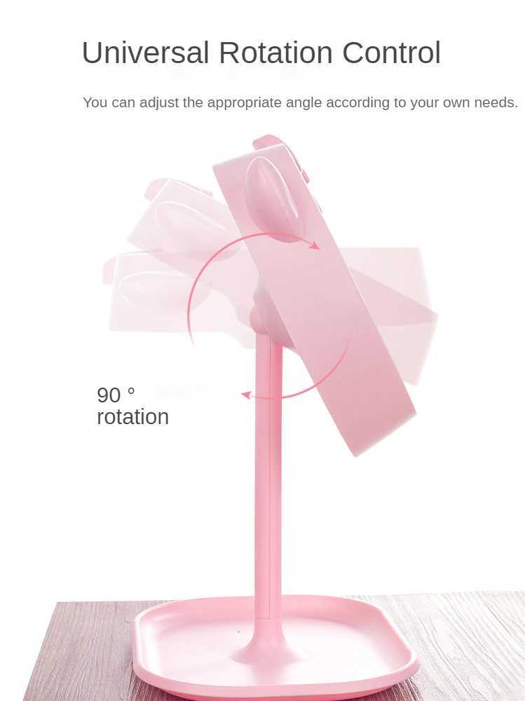 Pink Cat Makeup Mirror with Led Mirrors Standing Mirror Touch Screen Vanity Mirror Adjustable Light Desk Cosmetic MirrorsT251213