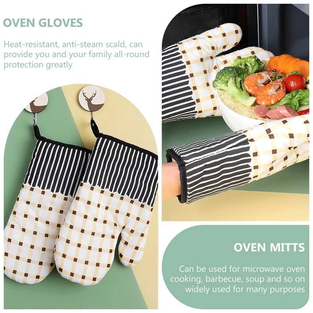 Heat Resistant Cotton Oven Mitts Gloves Microwave Baking Protection Anti Scald He Kitchen Gift for Cooking Enthusiasts H251212
