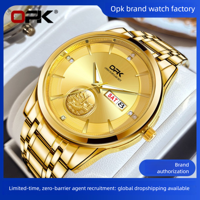 OPK Designer Men's Watch Waterproof Outdoor Sports Casual Versatile Wristwatch Free Shipping Wholesale Double Calendar Quartz Watch For Men