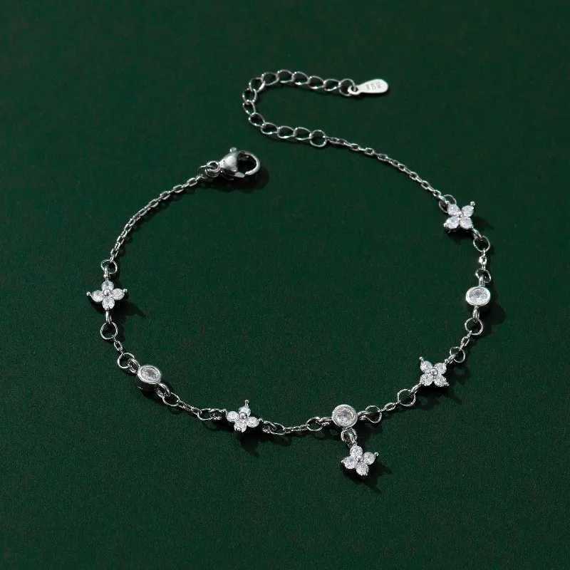 ANENJERY Delicate Zircon Grass s For Women Chain Wedding Desgin Party Jewelry Gifts M251213