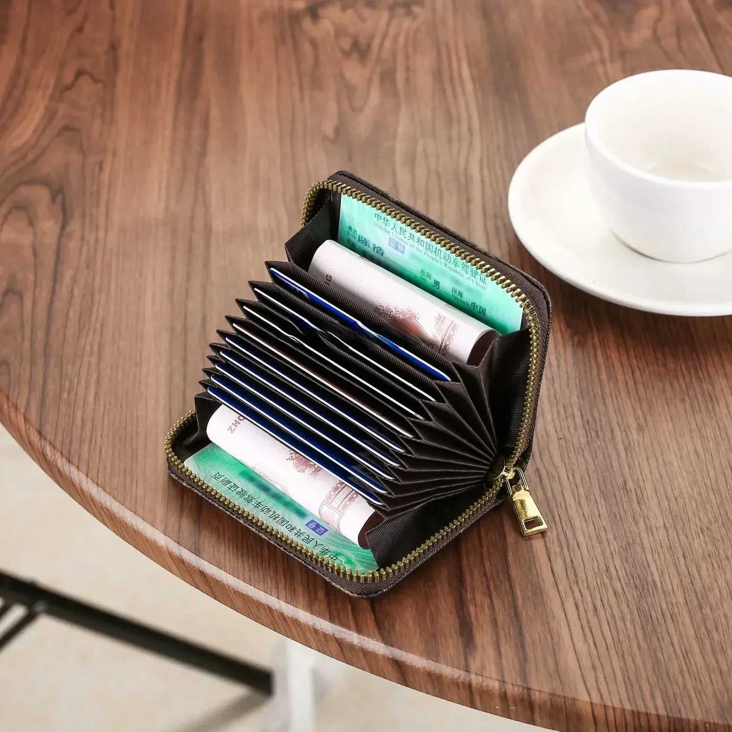 Wen Luxury Mti-Functi Casual Wallet Mti Card Slot Card Holder Zipper Purse Cluh PU Mey Bag Coin Purses Cardholder Y251213
