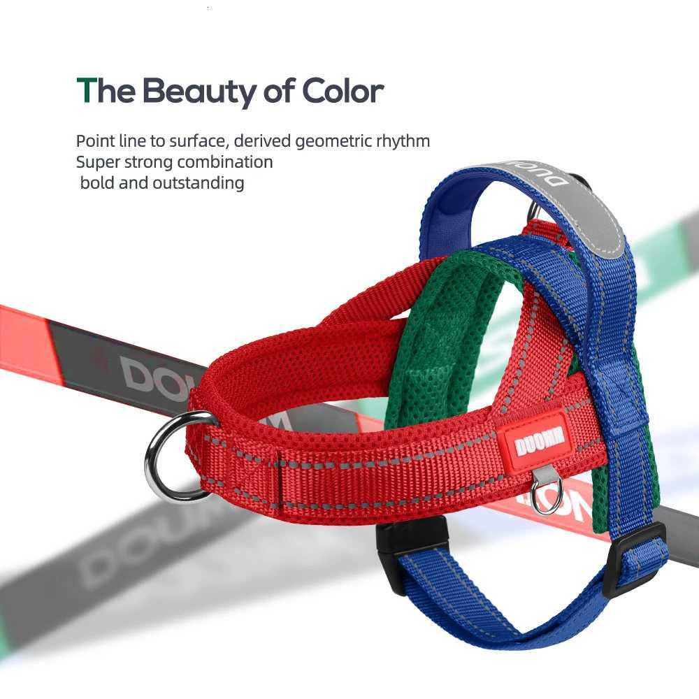 Dog Pet Chest Harness Wide Webbing Two-Color Contrasting Four Seadon Dog Harness Nylon Handle Outdoor Dog Walking Reflective M251213