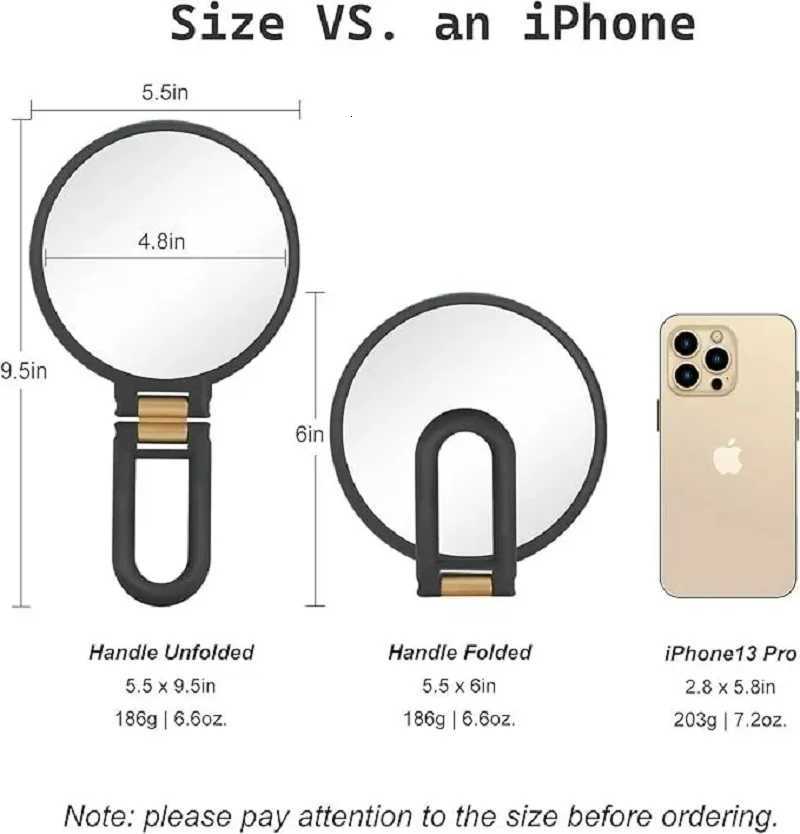 10/15/20/30x Magnifying Mirror Travel Hand Mirrors With Handle - Double Side Handheld MirrorsT251213