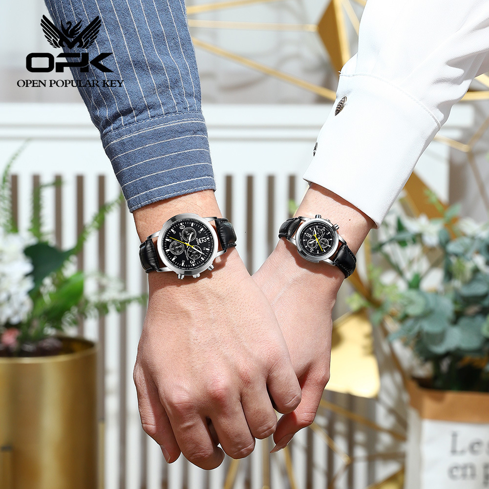 OPK Designer Women's Watch Outdoor Sports Luminous Waterproof Women's Big Three-eye Wristwatch Luxurious, Niche, Simple And Elegant Women's Wristwatch