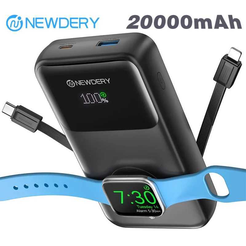 Powerbank Travel Battery Pack 20000mAh Portable Charger for All iWatch iPhones Power Bank Built-in Cables Fast Charging H251213