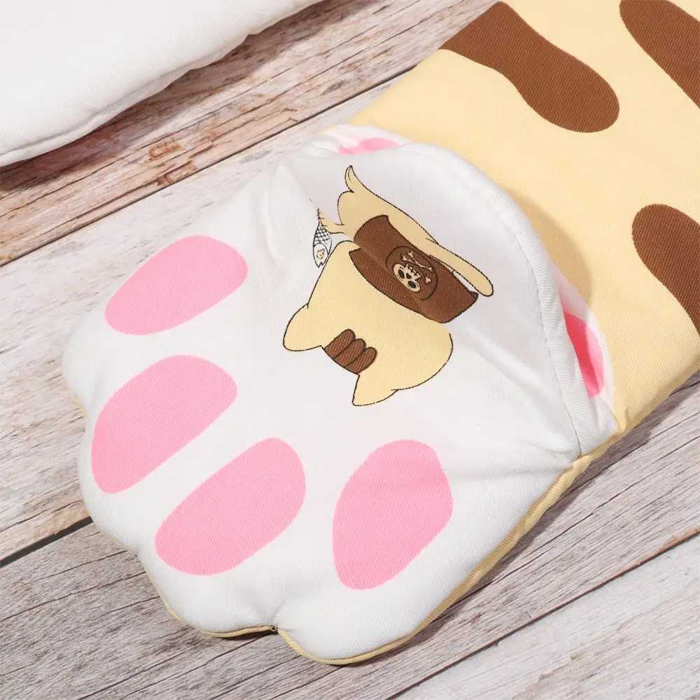 1PC Long Cotton Baking Insation Gloves 3D Cartoon Cat Paws Oven Mitts Microwave Heat Resistant Non-Slip Kitchen Gloves H251212