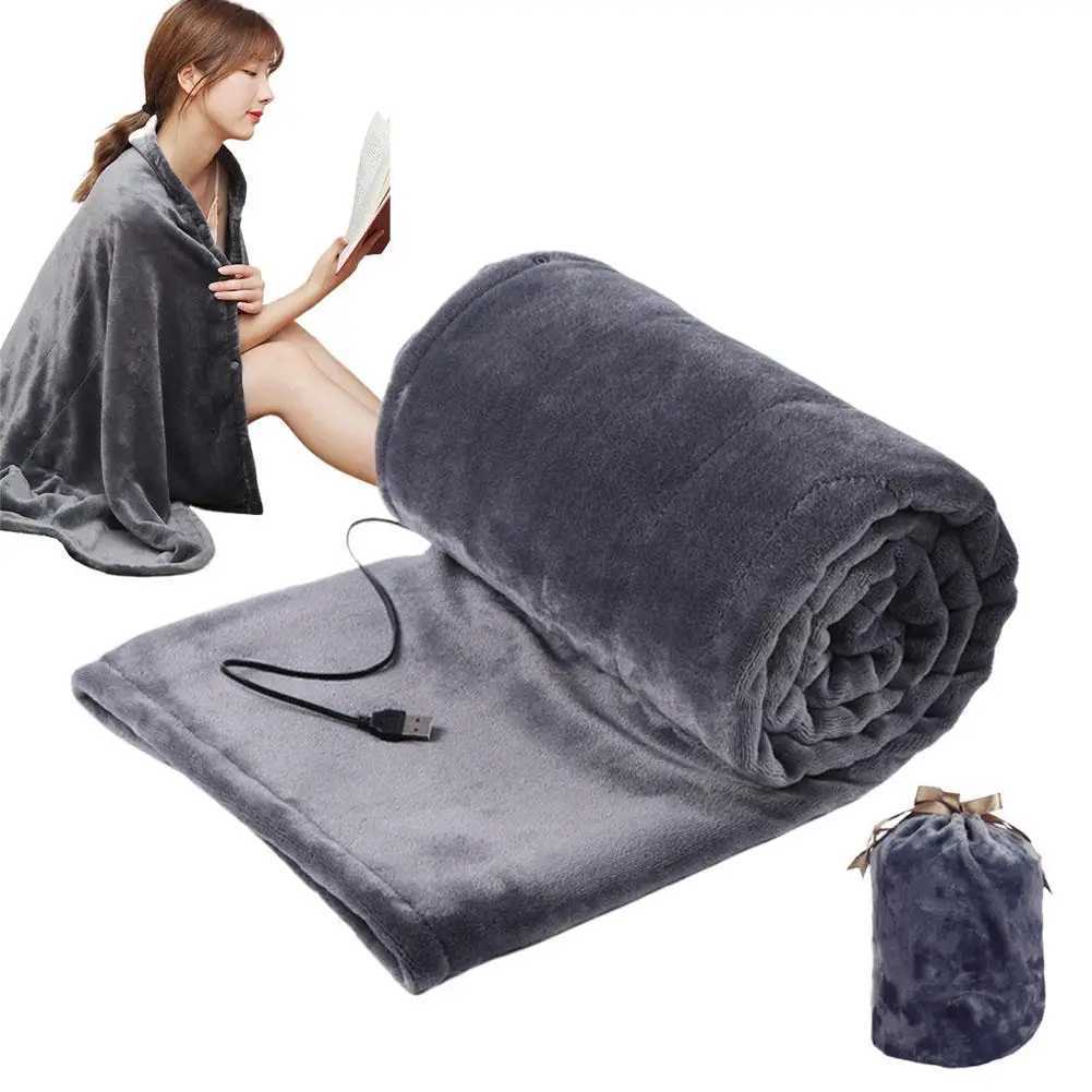 Electric Throw Blanket Machine Washable USB Heated Soft Flannel Winter Warmer Fast Heating for Traveling Hiking Home Couch Y251212