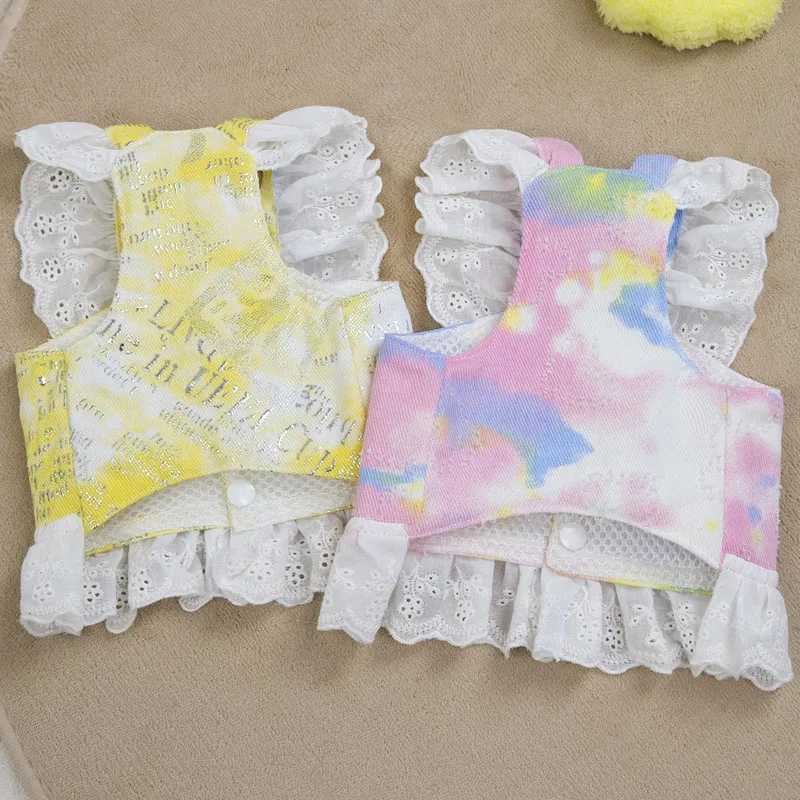 Mesh Girls Vest Harnesses Pink Yellow Dog Accessories Lace Dress Chest Strap Vests For Small Dogs Chiwawa No Pull Puppy Harness M251213
