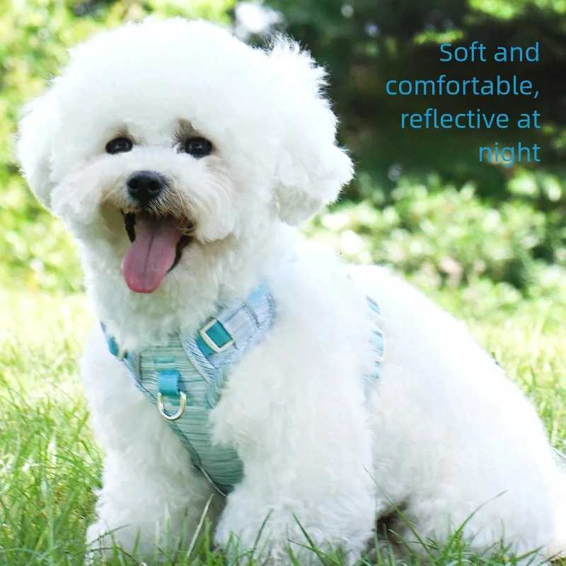 Explosion-proof anti-pull reflective pet chest and back belt vest-style dog chest and back belt anti-escape dog leash M251213