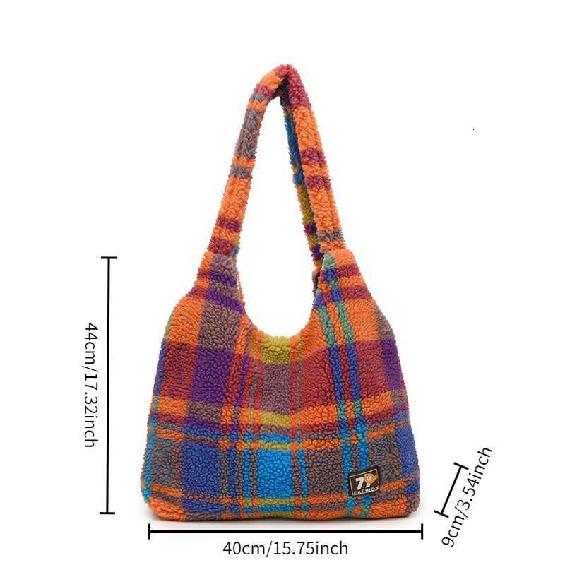 Womens handbag Womens bag plaid one shoulder cross body tote bag large capacity one shoulder underarm bag fashion commuter bagT251213