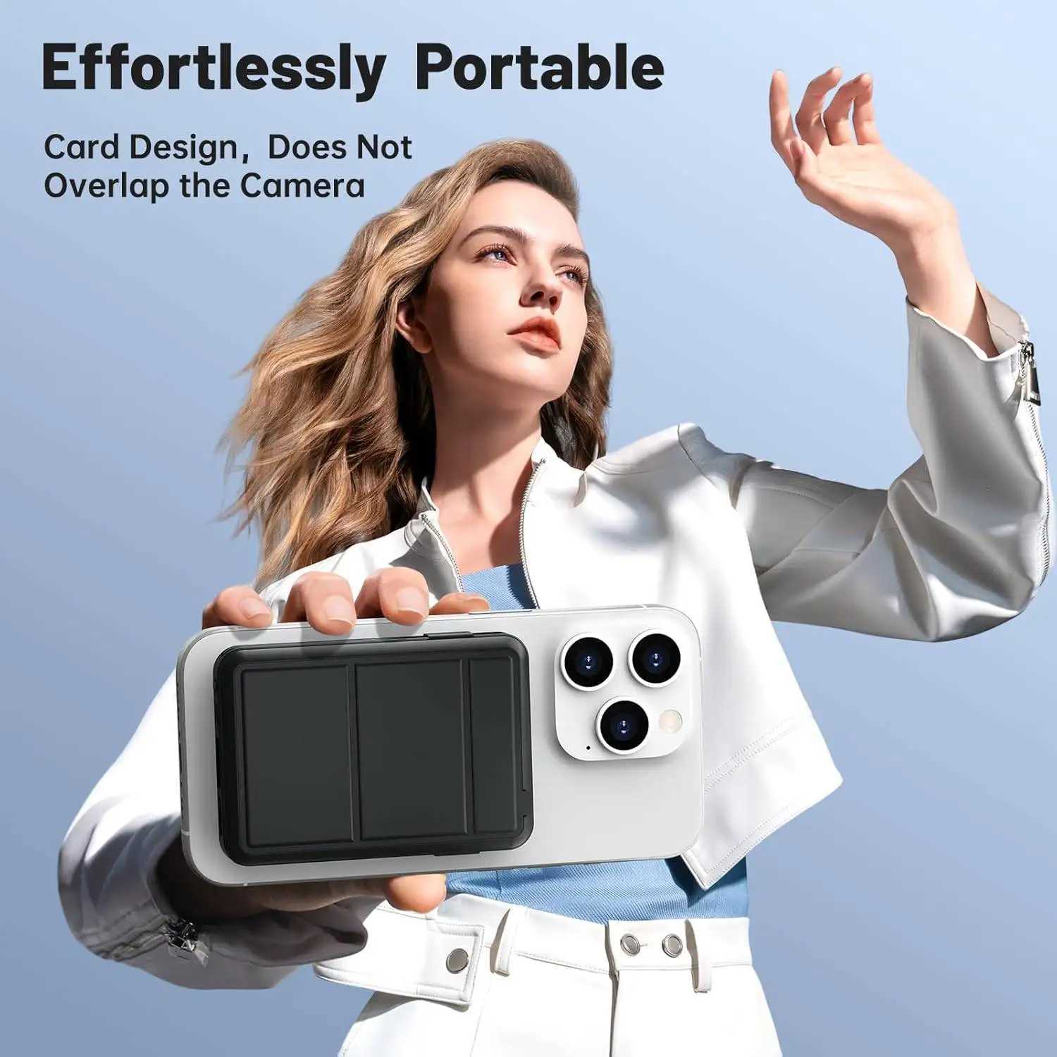 Magnetic Power Bank with Foldable Stand Integrated Lightning/USB-C Smart Display for iPhone 15/16/17 Pro Max H251213