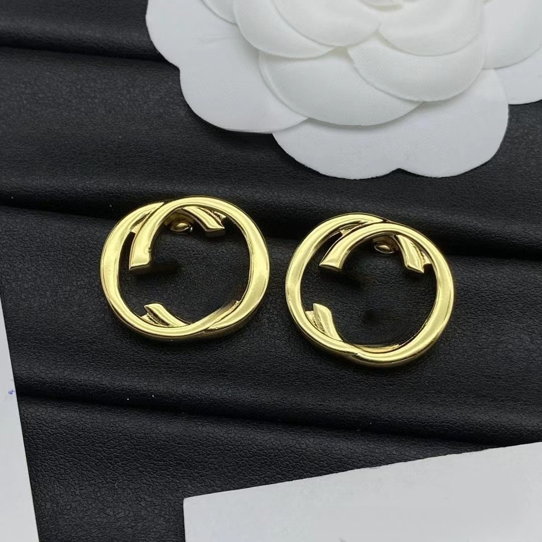 Luxury Designer Jewelry Women Fashion Stud Earrings Lover Gifts Engagement Gold Earrings Christmas Gift