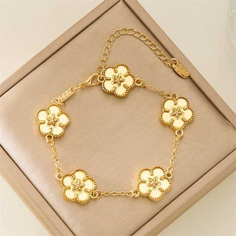 Luxury Double-sided Plum Blossoms s for Women Five Flower Adjustable s Aesthetic Party Lucky Jewelry Gift M251213