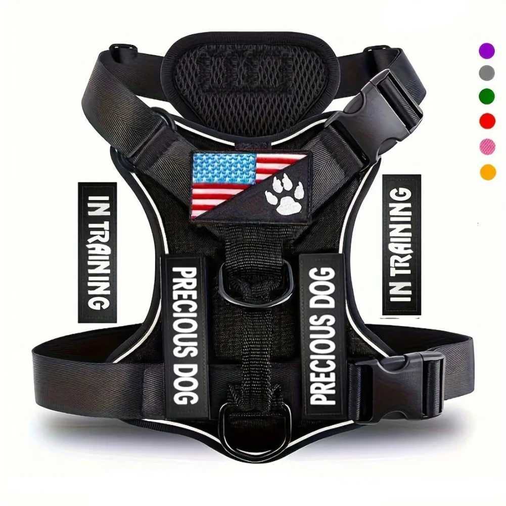 Service Dog Harness Reflective Dog Vest Harness with 5 PCS Patches Adjustable Soft Oxford Pet Harness Inner Layer Mesh Easy M251213
