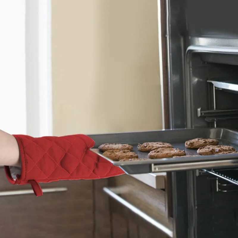 1/2Pcs Oven Mitts Kitchen Oven Microwave Gloves High Heat Resistant Long Oven Mittens Anti-scalding Cloth Gloves H251212